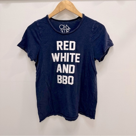 Navy blue “Red White and BBQ” t Shirt - Picture 1 of 5